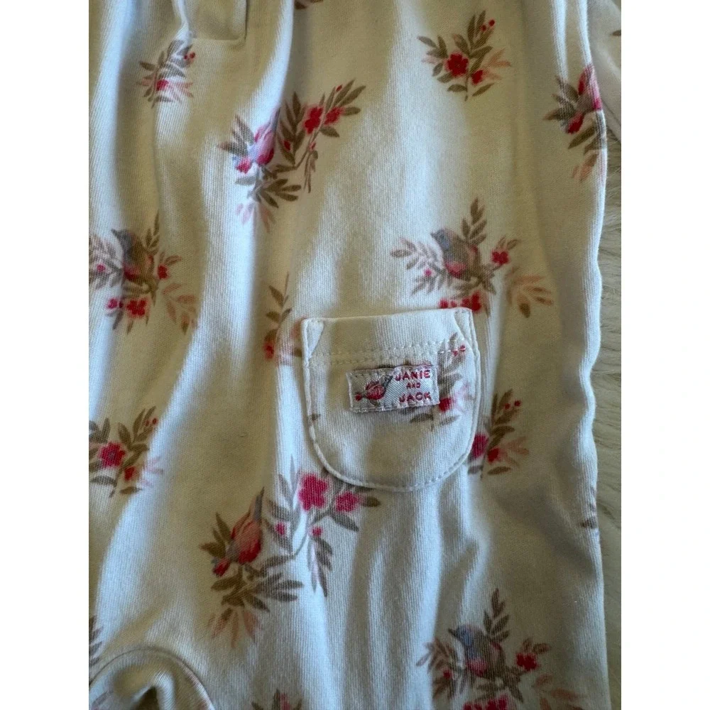 Janie and Jack bird floral print one piece size‎ 0/3m EUC